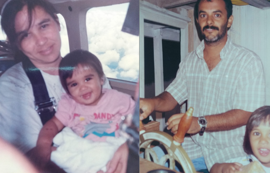 Family portrait at the start of the journey