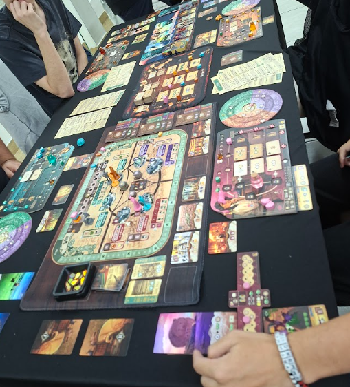 Friends playing boardgames